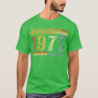 Camiseta Clássico setembro de 1972 Feliz 49º Bday Arts Orig
