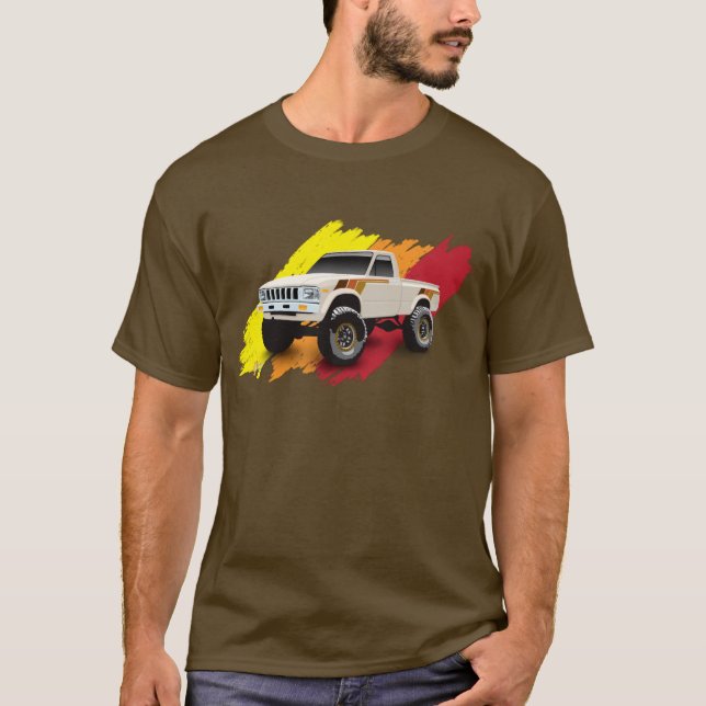 Camiseta Clássico T-Shirt 1983 Pickup Truck Hilux 4wd (Frente)