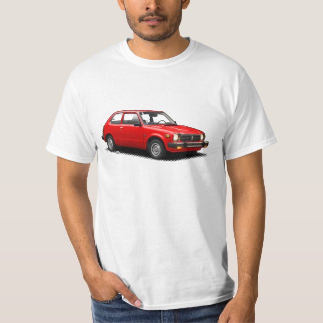 Camiseta Clássico vermelho 1979 cívico no t-shirt branco (Frente)