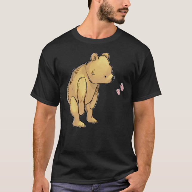Camiseta Clássico Winnie the Pooh - Pooh falando com Butter (Frente)