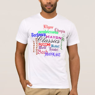 Camiseta Clássicos Beetoven Chopin Puccini Haydn Bach