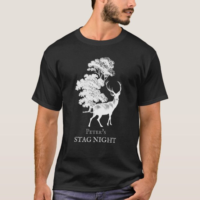 Camiseta Classy Vintage Deer Forest Silhouette Party (Frente)