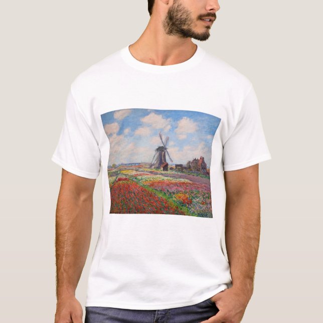 Camiseta Claude Monet - Campo das Tulipas na Holanda (Frente)
