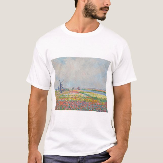 Camiseta Claude Monet - Campos Tulip perto de Haia (Frente)