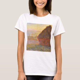 Camiseta Claude Monet Impressionista Pintando Graystaks I