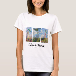 Camiseta Claude Monet - Mulher com uma série de Parasol
