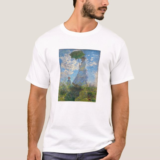 Camiseta Claude Monet - O Promenade, Mulher com Parasol (Frente)