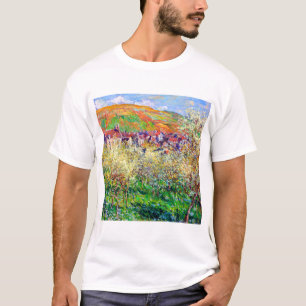 Camiseta Claude Monet que floresce árvores de ameixa