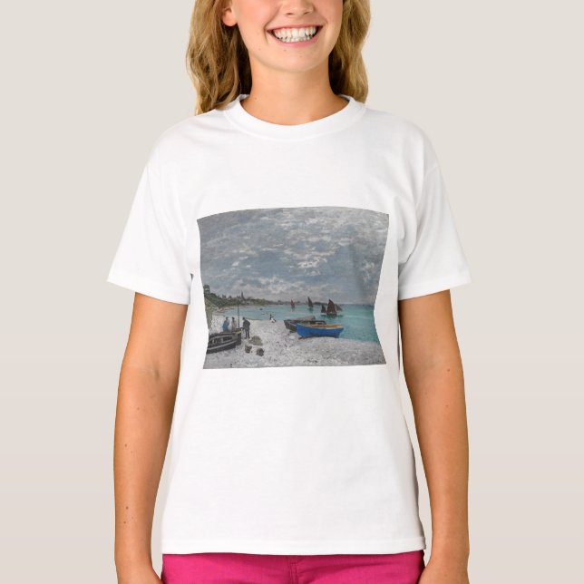 Camiseta Claude Monet Sky Clouds Barcos Marítimos (Frente)