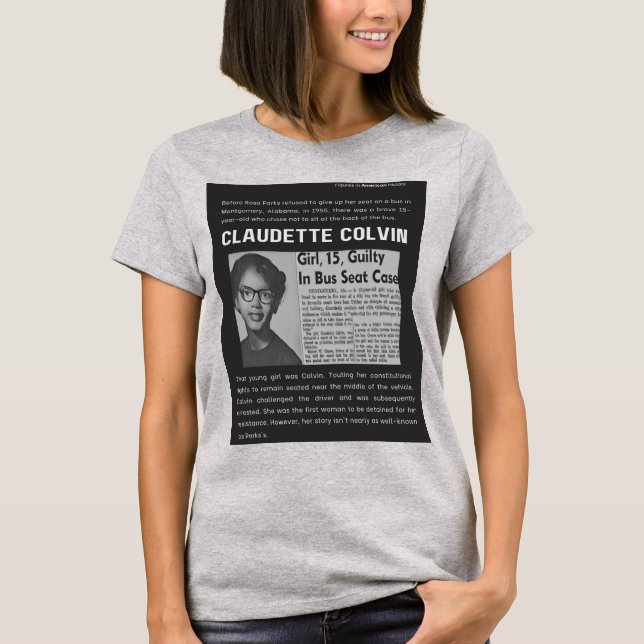 Camiseta Claudette Colvin - Números na História Americana (Frente)