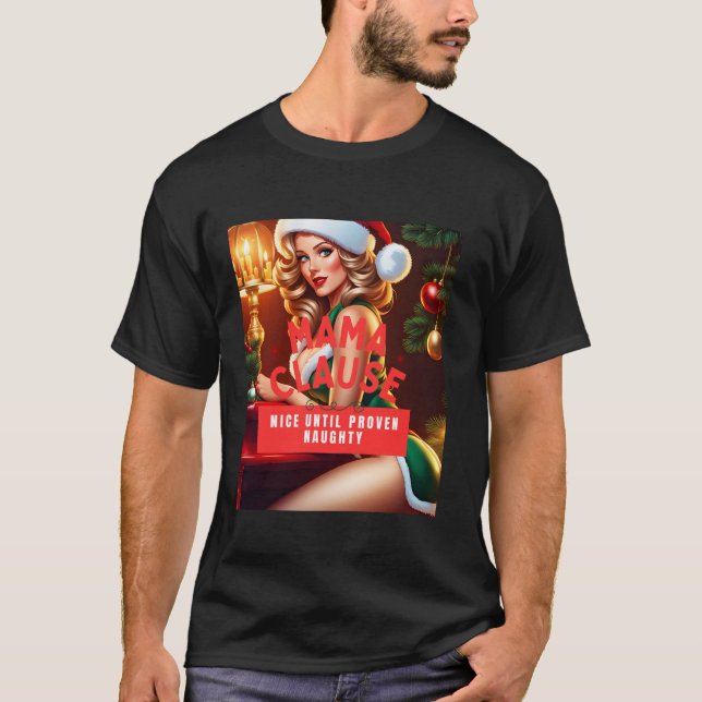 Camiseta Cláusula da Mamãe Boa Até Provar o Mal (Frente)