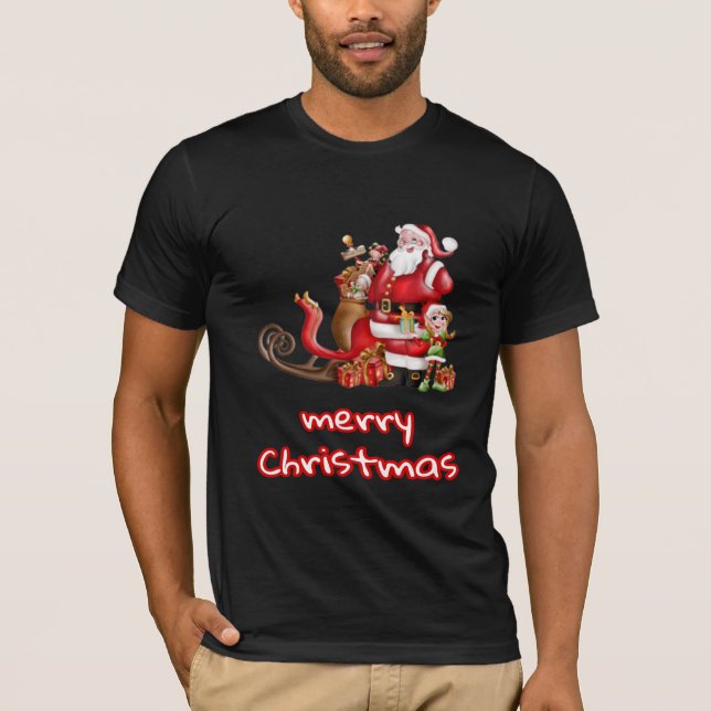 Camiseta Cláusula Santa espalhando o amor pela paz no Natal (Frente)