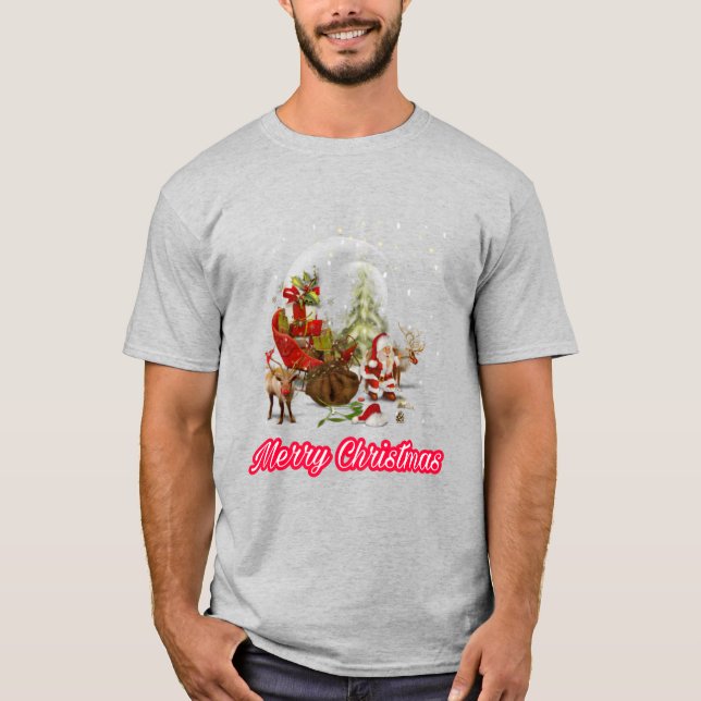Camiseta Cláusula Santa espalhando o amor pela paz no Natal (Frente)