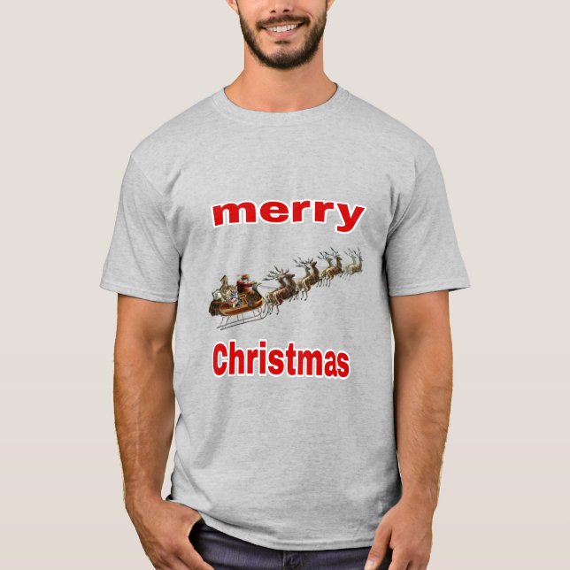 Camiseta Cláusula Santa espalhando o amor pela paz no Natal (Frente)