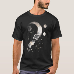 Camiseta Clave de Fá Crânio Vintage e Notas Baixista Rock B