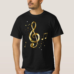 Camiseta Clave de Sol de Música Dourada