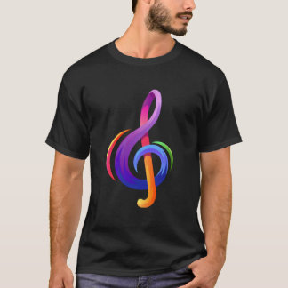 Camiseta Clave de Sol Musical Notas Musicais Clave de Sol