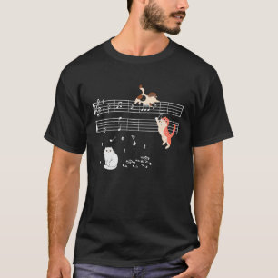 Camiseta Clave Músico Gato Fofinho Gatinho Tocando Nota Mus