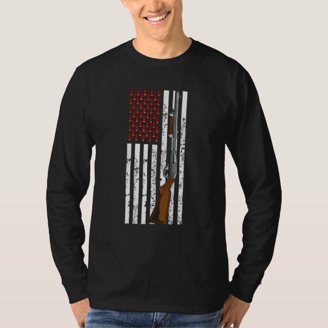 Camiseta Clay Pigeon Disparando O Cartucho De Arma Da Bande (Frente)