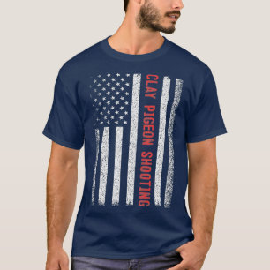 Camiseta Clay Pigeon fotografando bandeira americana 4 de j