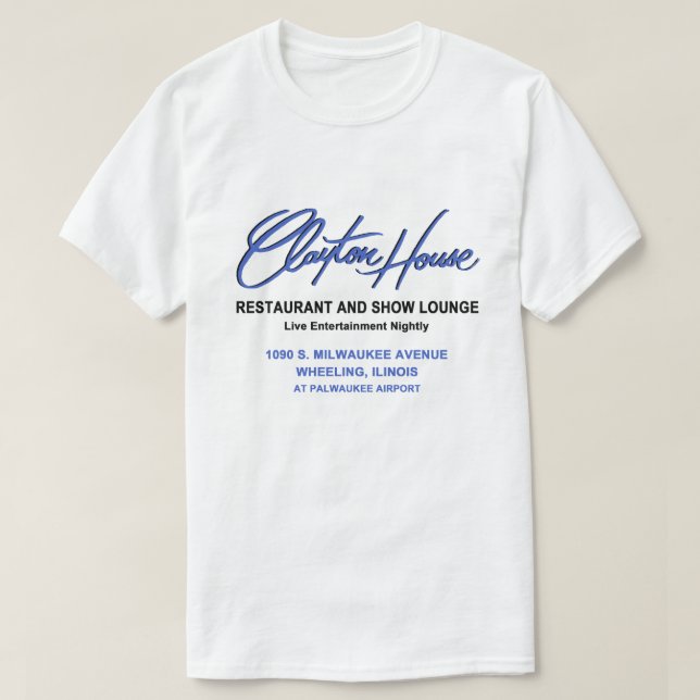 Camiseta Clayton House Restaurant, Wheeling, IL (Frente do Design)