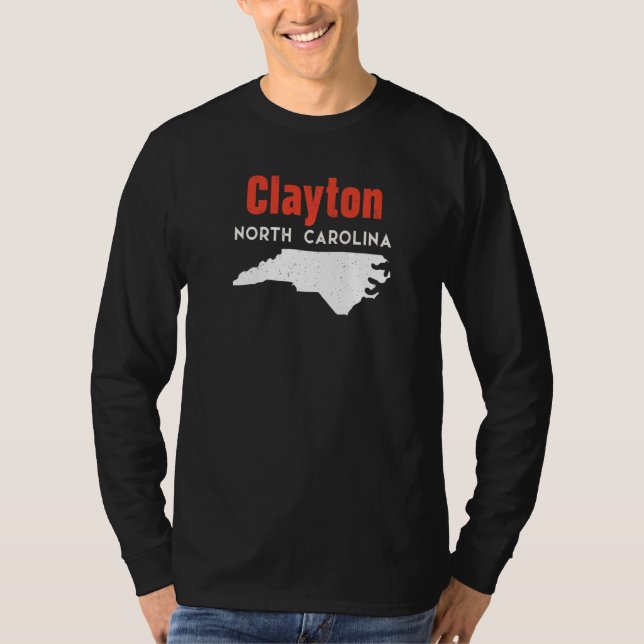 Camiseta Clayton North Carolina USA State America Travel (Frente)