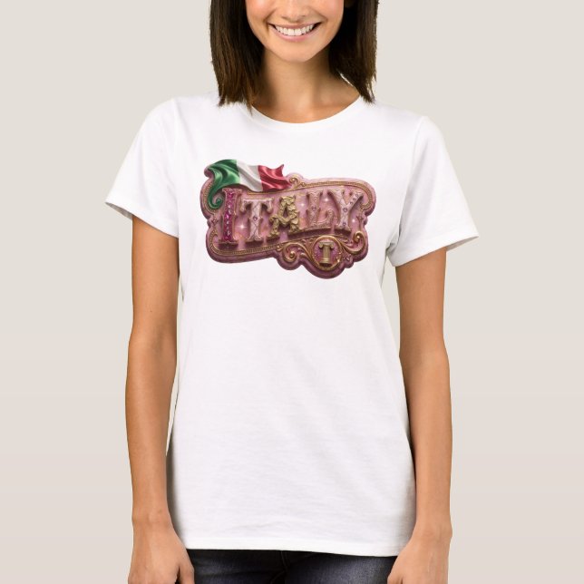 Camiseta Clean Gold ITALY Design de Texto (Frente)