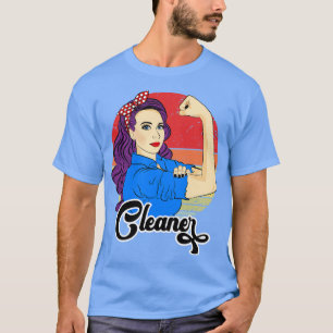 Camiseta Cleaner Vintage Forte Mulher Retro Gift Mulher