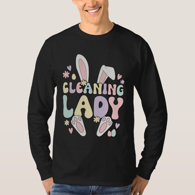 Camiseta Cleaning Lady Easter Bunny Housekeeping Easter Day (Frente)