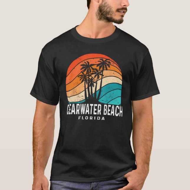 Camiseta Clearwater Beach Florida Palm Tree Beach Souvenir (Frente)