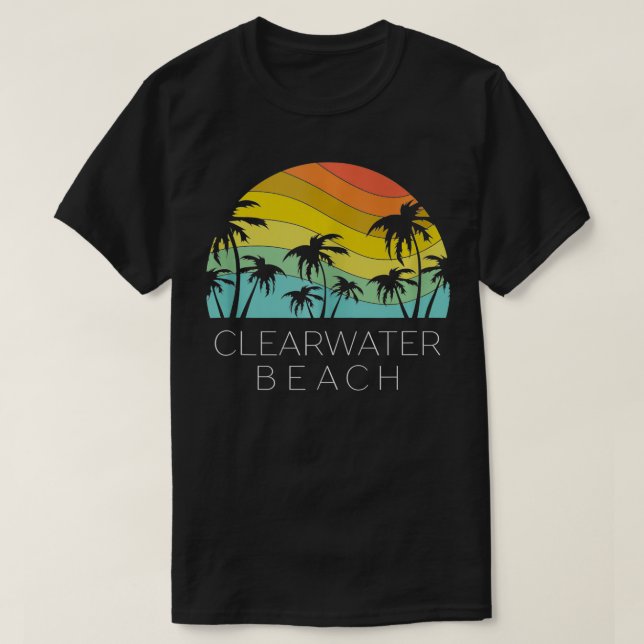 Camiseta Clearwater Beach Florida Retro Vacer Souvenir S (Frente do Design)