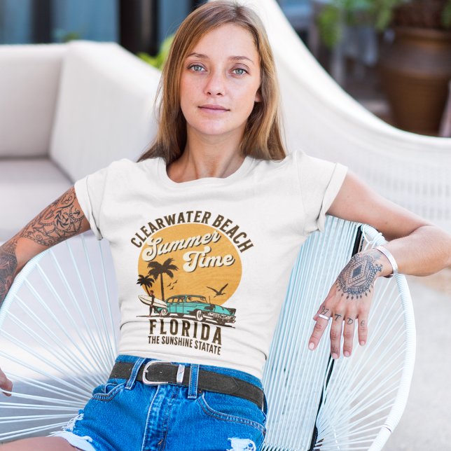 Camiseta ClearWater Beach Florida Summer Time (Criador carregado)