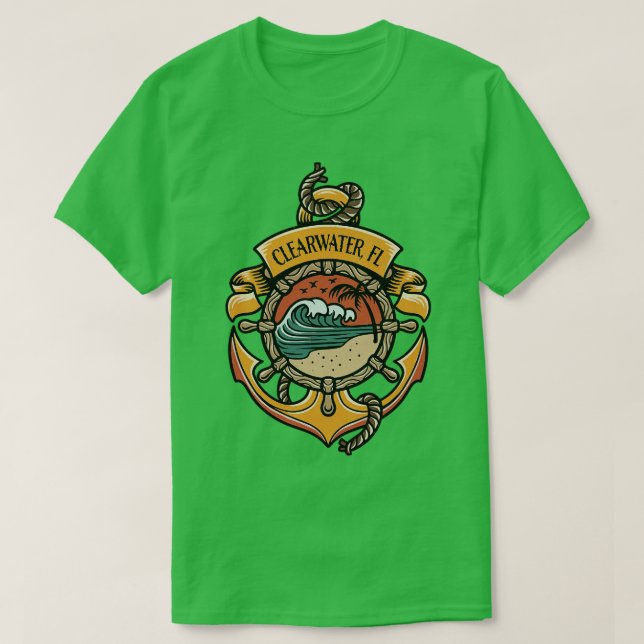 Camiseta Clearwater Beach Florida West Coast Beaches Boatin (Frente do Design)