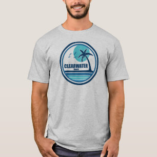 Camiseta Clearwater Beach Palm Tree Birds na Flórida
