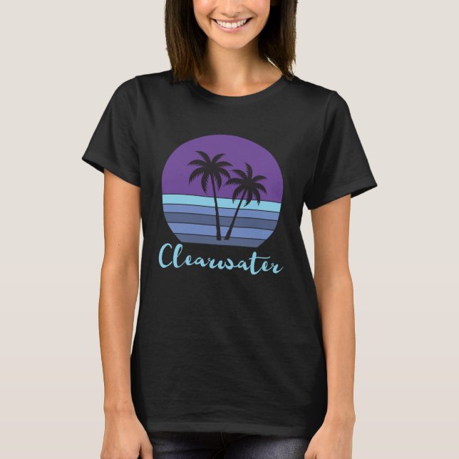 Camiseta Clearwater Florida Beach Tropical Palm Tree Group (Frente)