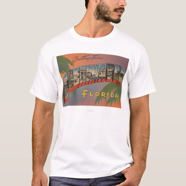 Camiseta Clearwater, Florida - grandes cenas da letra (Frente)