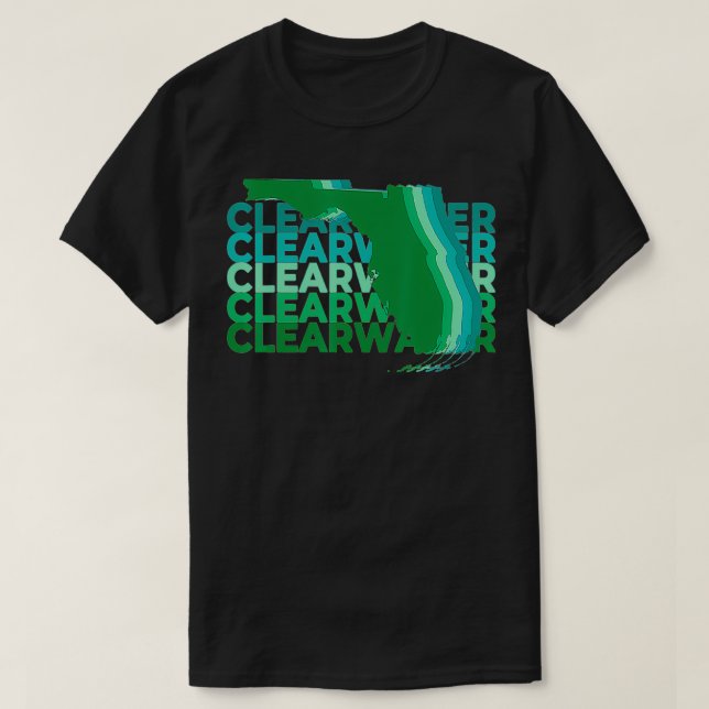 Camiseta Clearwater Florida Green Repeat FL City  (Frente do Design)