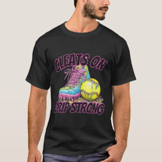 Camiseta Cleats On Drip Strong Softll Drip Softll Mom Retro