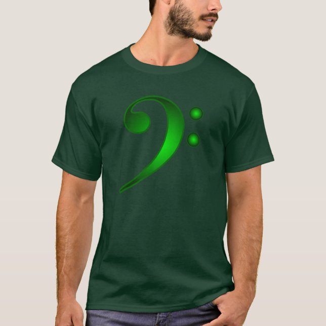 Camiseta Clef baixo verde metálico (Frente)