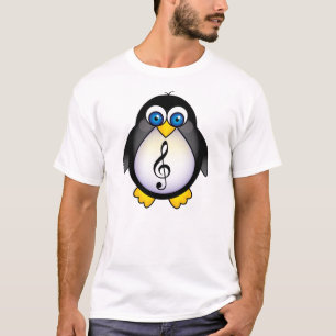 Camiseta Clef de triplo do pinguim da música