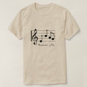 Camiseta Clef de triplo musical das notas musicais do