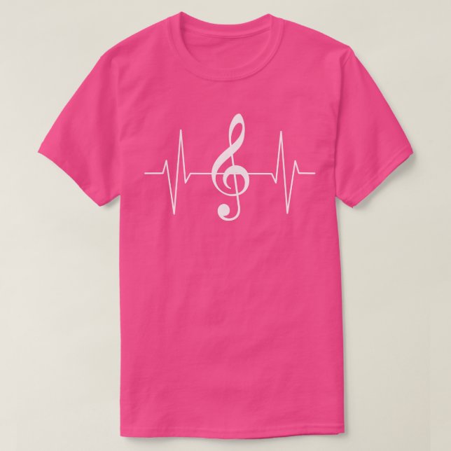 Camiseta Clef Music Heartbeat (Frente do Design)