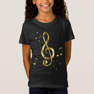 Camiseta Clef Musical Triplo Dourado
