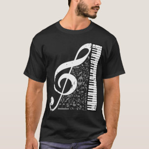 Camiseta Clef Piano Notas Musicais Pianista Músicos Instrum