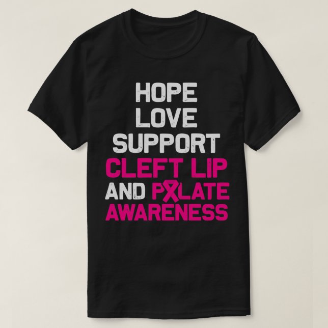 Camiseta Cleft Palate Lip Fun Disease Strong Awareness Pull (Frente do Design)