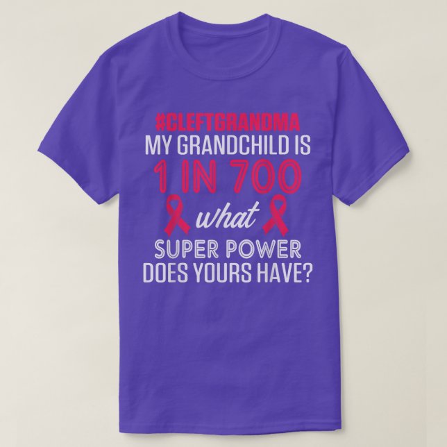 Camiseta Cleft Palate Lip Grandma 700 Forte Consciência T-S (Frente do Design)