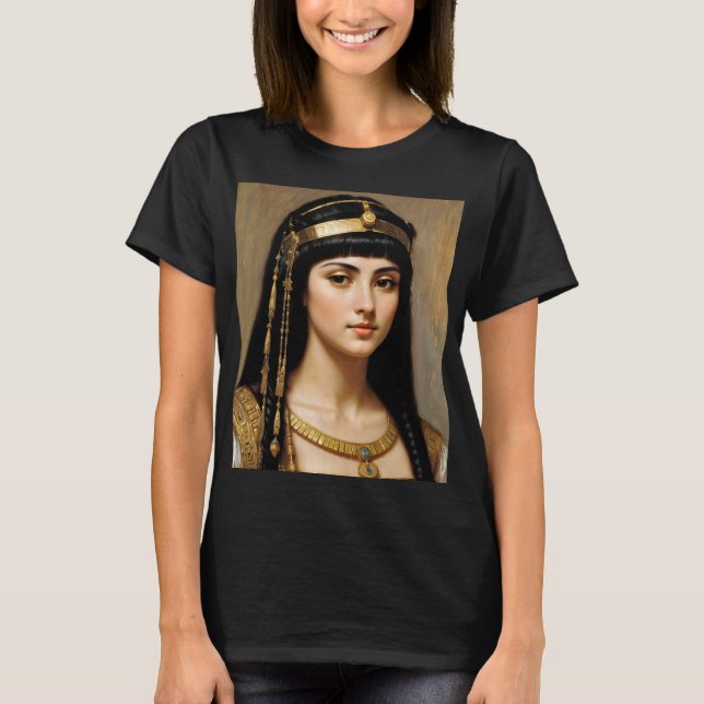 Camiseta Cleópatra Egípcia Rainha Retrato Arte (Frente)