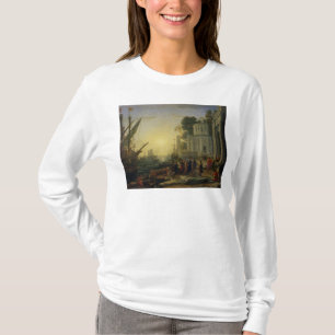 Camiseta Cleopatra que desembarca na parte posterioa do