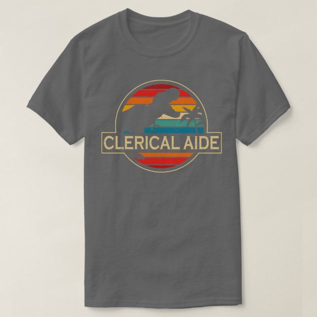 Camiseta Clerical Aide Dinosaur (Frente do Design)