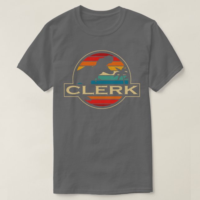 Camiseta Clerk Dinosaur (Frente do Design)